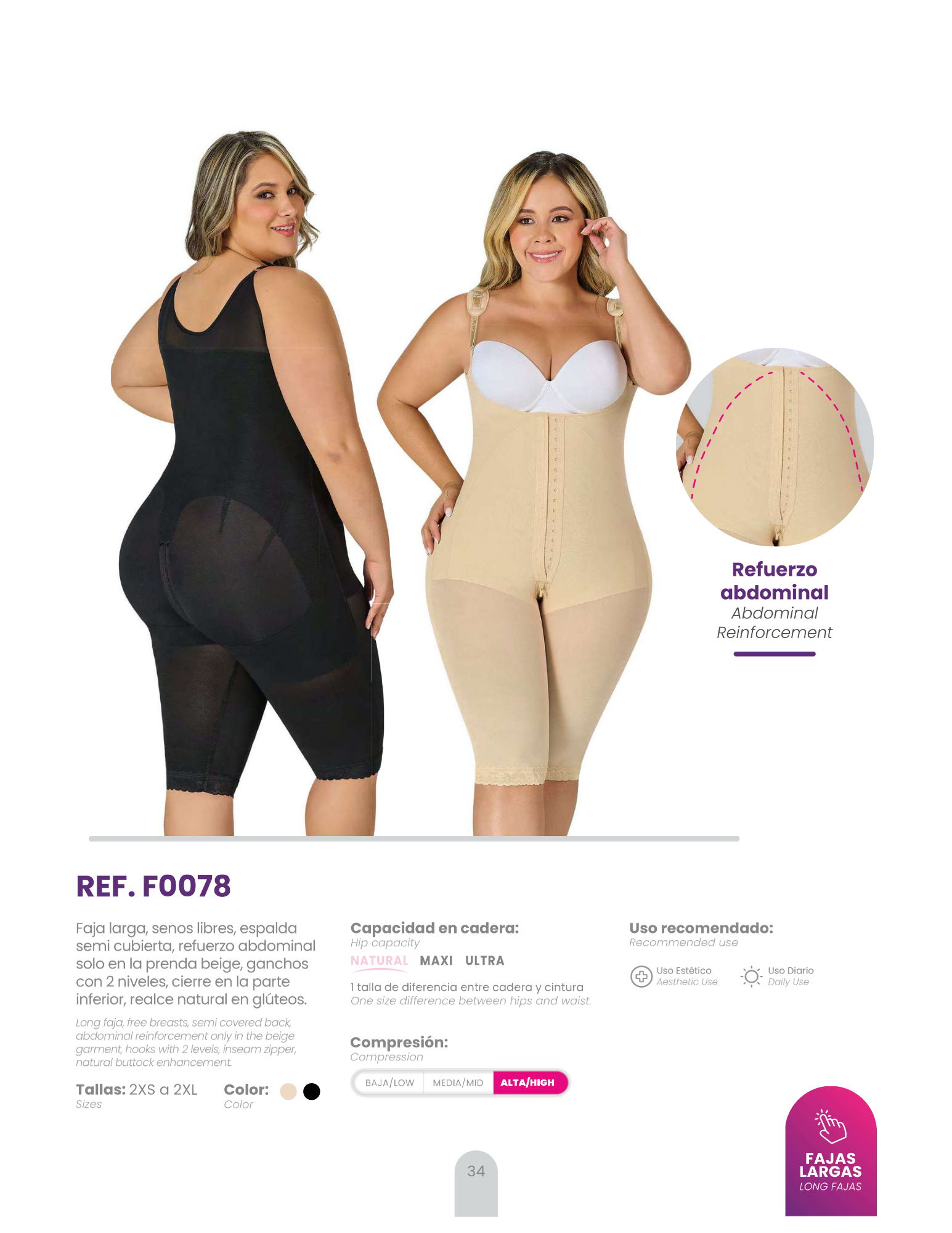 Long Faja Free Breasts – Abdominal Reinforcement & Natural Butt Lift | REF. F0078
