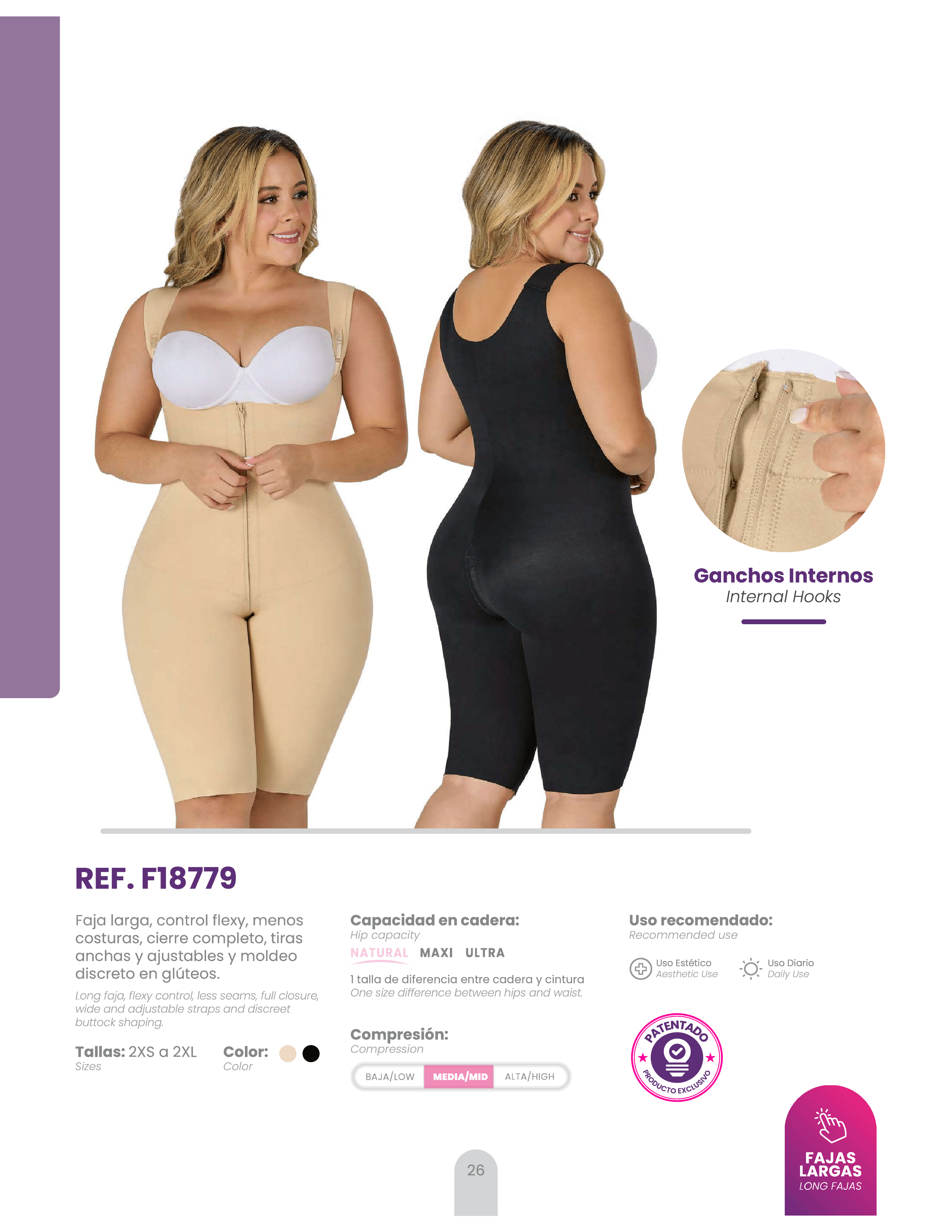 Long Faja Flexy Control – Internal Hooks & Discreet Shaping | REF. F18779