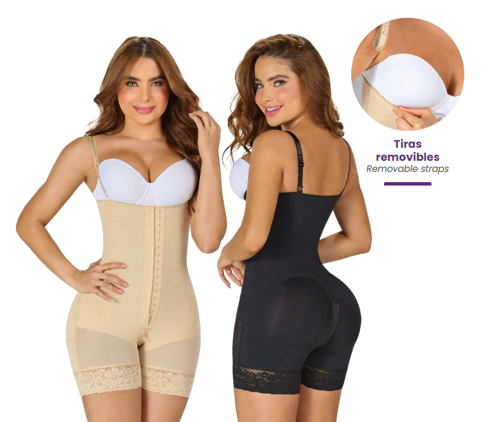 Strapless silicone faja front and back view
